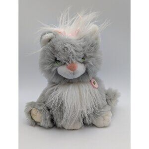 Playmates Cricket Cat Shadow Plush Gray White Kitten 1986 Stuffed Animal Toy